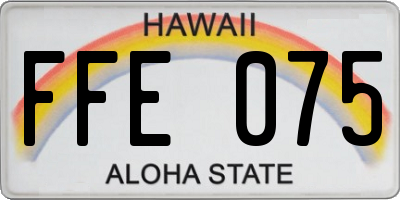 HI license plate FFE075