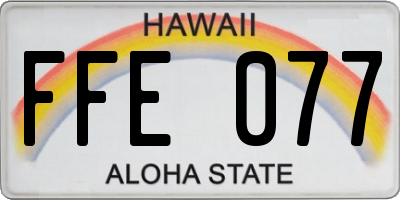 HI license plate FFE077