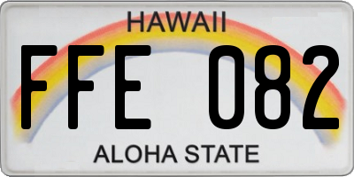HI license plate FFE082