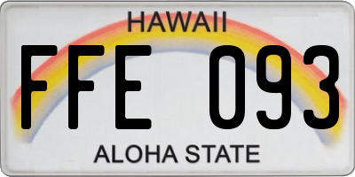 HI license plate FFE093