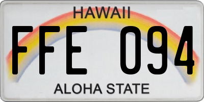 HI license plate FFE094