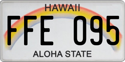 HI license plate FFE095