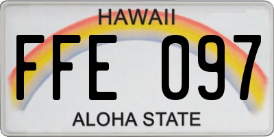 HI license plate FFE097