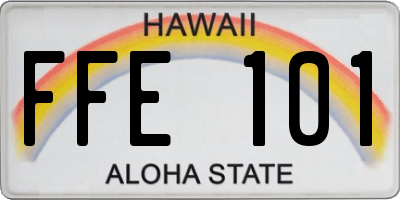 HI license plate FFE101