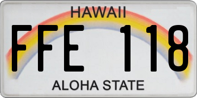 HI license plate FFE118
