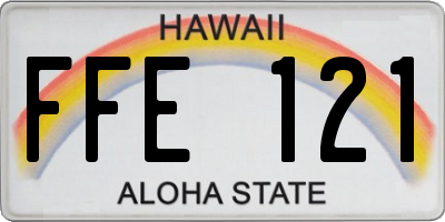 HI license plate FFE121