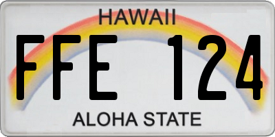 HI license plate FFE124