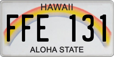 HI license plate FFE131