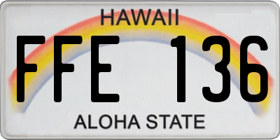 HI license plate FFE136