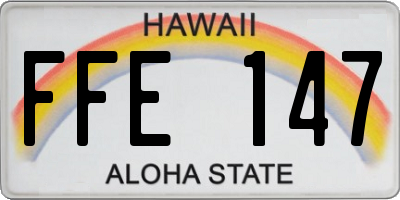 HI license plate FFE147
