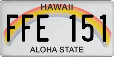 HI license plate FFE151