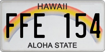 HI license plate FFE154
