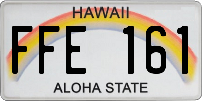 HI license plate FFE161