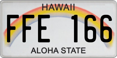 HI license plate FFE166