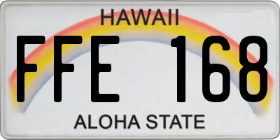 HI license plate FFE168