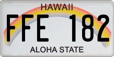 HI license plate FFE182