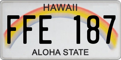 HI license plate FFE187