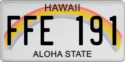 HI license plate FFE191