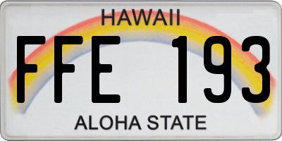HI license plate FFE193