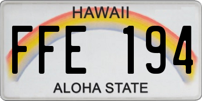 HI license plate FFE194