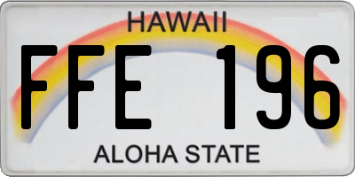 HI license plate FFE196
