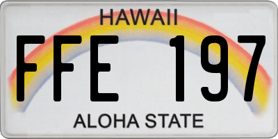 HI license plate FFE197