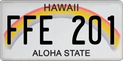 HI license plate FFE201