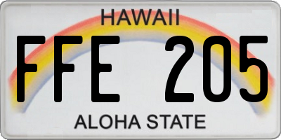 HI license plate FFE205
