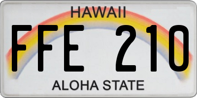HI license plate FFE210