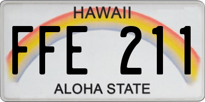 HI license plate FFE211