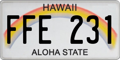 HI license plate FFE231