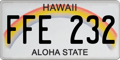 HI license plate FFE232