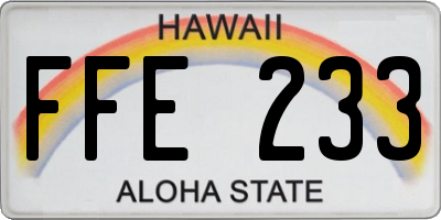 HI license plate FFE233