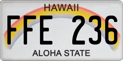HI license plate FFE236