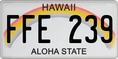 HI license plate FFE239