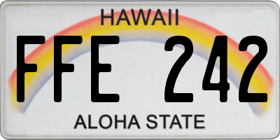 HI license plate FFE242