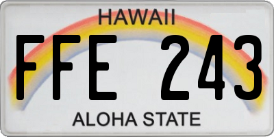 HI license plate FFE243