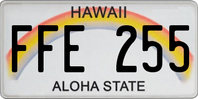 HI license plate FFE255