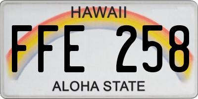 HI license plate FFE258
