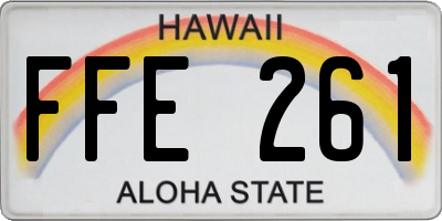 HI license plate FFE261