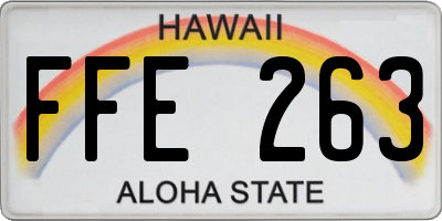 HI license plate FFE263