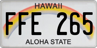 HI license plate FFE265