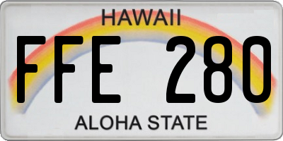 HI license plate FFE280