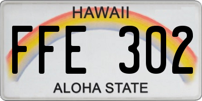 HI license plate FFE302