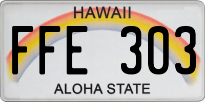 HI license plate FFE303