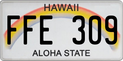 HI license plate FFE309