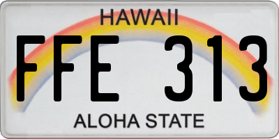HI license plate FFE313