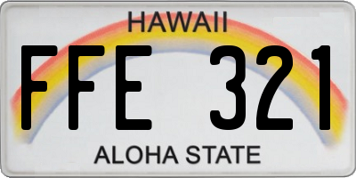 HI license plate FFE321