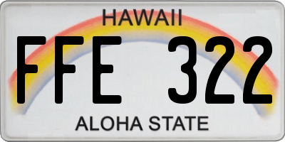 HI license plate FFE322