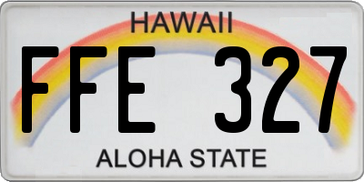 HI license plate FFE327
